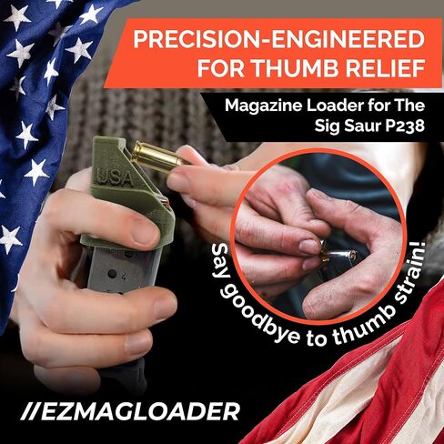 EZMAGLOADER Magazine Loader for the Sig Sauer P238 - Easy Pain Free Loading - Comfortable Grip - Speed Loader Accessories - Large Flanges for Thumb Relief in Saudi Arabia