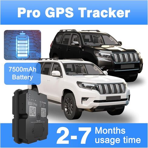 WANWAYTECH GPS Tracker Vehicle - 4G LTE Real-Time GPS Tracking Device for Cars/Trucks, 7500mAh Battery, Worldwide Coverage, App Alerts, Subscription Required in Saudi Arabia