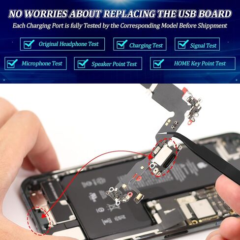 Dock Connector for TCL 40XL 5G Charging Port Flex Cable Replacement for TCL 40XL 5G T608DL T608M USB Charger Dock Board Connector with Tools(Black) in Saudi Arabia