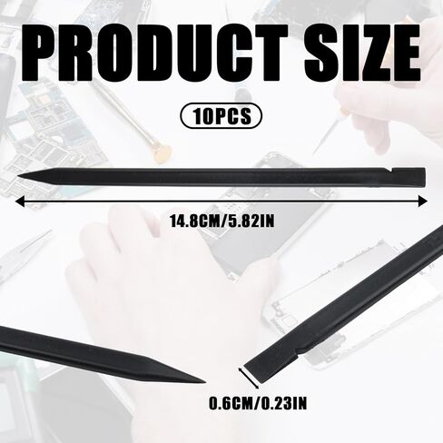 10Pcs Black Plastic Pry Tool - Antistatic Spudger - Mobile Cell Phone Repair Tools Kit - Electronics Pry Spudger Tool for Laptop Electronics Smartphone Unmanned Aerial Vehicle Repairing in Saudi Arabia