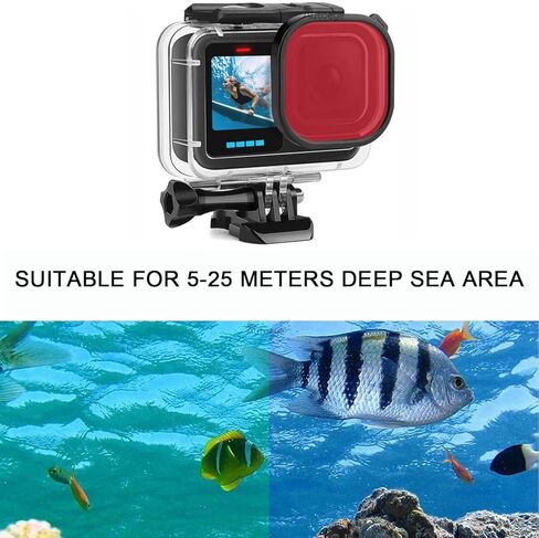 فلتر الغوص ثلاثي الألوان من FitStill متوافق فقط مع غلاف FitStill GoPro Hero 13/12/11/10/9 الأسود المقاوم للماء (غير متوافق مع حافظات سبائك الألومنيوم المقاومة للماء) in Kuwait