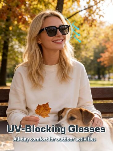 Smart Glasses Sunglasses for Men & Women, Bluetooth Glasses with Open-Ear Speaker, Smart Audio Sunglasses with UV400 Lenses, AI Assistant, Hands-Free Calls & Music for Driving, Cycling in Kuwait