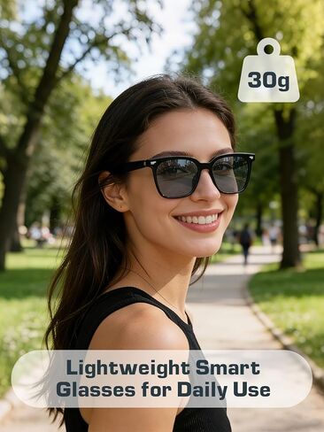 Smart Glasses Sunglasses for Men & Women, Bluetooth Glasses with Open-Ear Speaker, Smart Audio Sunglasses with UV400 Lenses, AI Assistant, Hands-Free Calls & Music for Driving, Cycling in Kuwait