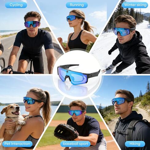 AI Smart Glasses with Camera 4K – Video Recording Glasses with EIS Stabilization, ChatGPT Enabled, IP66 Waterproof, Polarized Sports Sunglasses for Cycling, Outdoor Activities – Great Gift for Men in Saudi Arabia