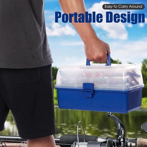 RoundFunny 756 Pcs Large 4 Layer Tackle Box with Tackle Fishing Lures Kit Included, Pliers, Lip Gripper, Hooks, Weights Sinkers, Crankbait Other Accessories, Gear and Equipment, Father's Day Gift in Saudi Arabia
