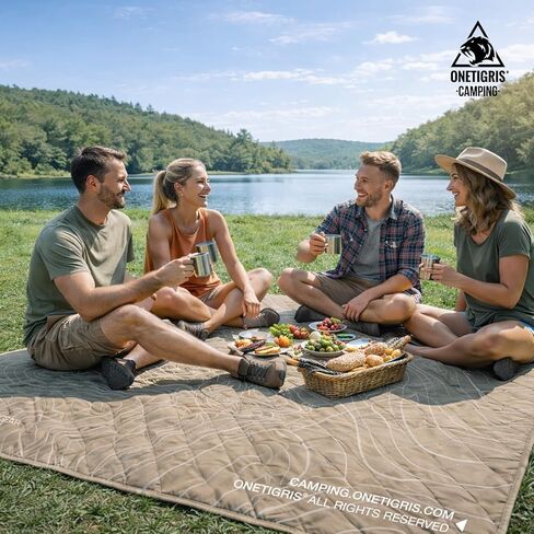 ONETIGRIS CAMPING Waterproof Picnic Blanket, Large Outdoor Camping Blanket, Sandproof Beach Mat, Portable Picnic Mat for Beach, Park & Camping in Kuwait