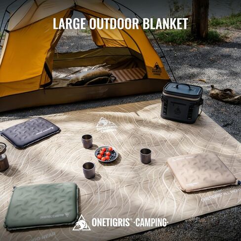 ONETIGRIS CAMPING Waterproof Picnic Blanket, Large Outdoor Camping Blanket, Sandproof Beach Mat, Portable Picnic Mat for Beach, Park & Camping in Kuwait