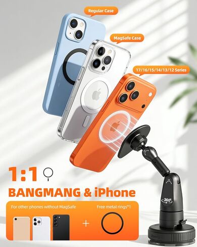 2 in 1 Magnetic Phone Holder Desk Mount, Cell Phone Clamp Clip for Pole Desk, Magnetic Phone Stand with Suction Cup, Compatible for iPhone 17 16,15, 14, 13 12 Pro/Max Samsung Galaxy, Google in Saudi Arabia