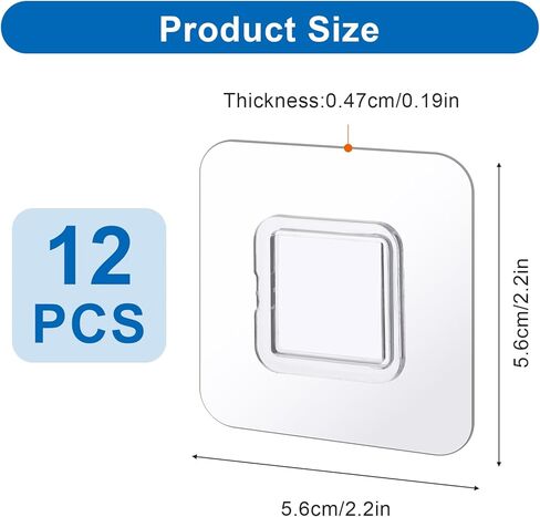 12 PCS Shower Phone Holder, Shower Adhesive Replacement, Self-adhesive Sticker Replacement, Wall Mounted Replacements Sticky pads, Waterproof Replacements Adhesive Strip for Dispenser Wall Mounted in Saudi Arabia