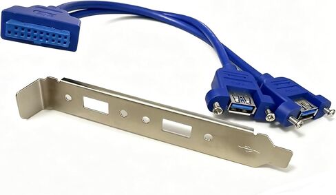 19-Pin Motherboard Header Adapter to 2-Port USB 3.0 Female Back Panel Cord, High-Speed 5 Gbps, for Desktop PC in Saudi Arabia