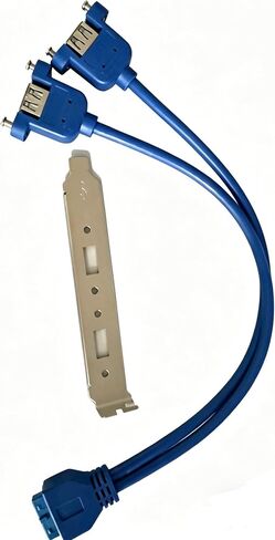 19-Pin Motherboard Header Adapter to 2-Port USB 3.0 Female Back Panel Cord, High-Speed 5 Gbps, for Desktop PC in Saudi Arabia