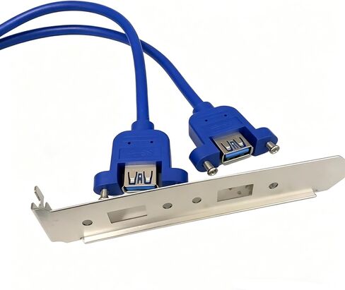 19-Pin Motherboard Header Adapter to 2-Port USB 3.0 Female Back Panel Cord, High-Speed 5 Gbps, for Desktop PC in Saudi Arabia