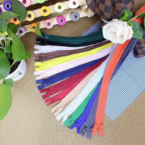 30Pcs 23Inch Silk Invisible Zipper Lace Tape Closed Clothes Dress Sewing Craft for Skirts Dresses Assorted Color (15 Color) in Saudi Arabia