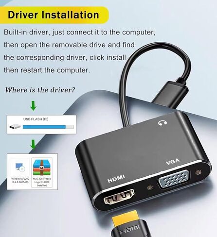 محول HDMI إلى VGA متطور 2M 1080P Full HD - أسود in Kuwait
