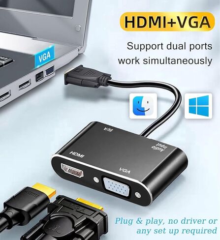 محول VGA إلى HDMI مكرر بدقة 1080P Full HD - أسود in Kuwait