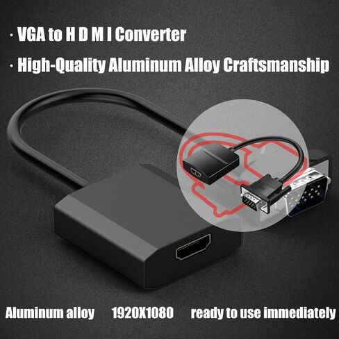 Infinite 5M HDMI to VGA Cable 1080P Full HD - Black in Saudi Arabia