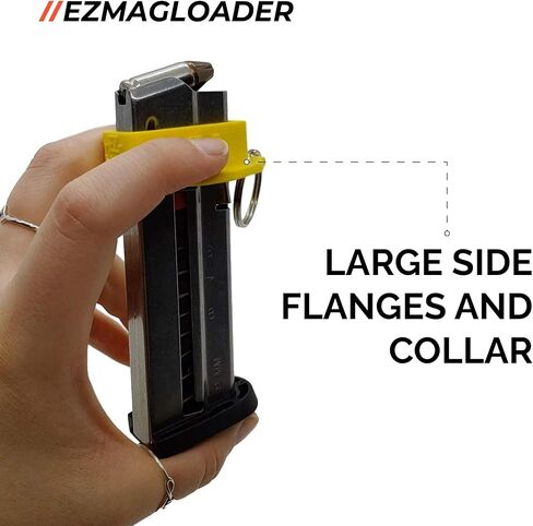 محمل المجلات EZMAGLOADER لـ Smith & Wesson M&P 9mm EZ - تحميل سهل بدون ألم - قبضة مريحة - ملحقات محمل السرعة - حواف كبيرة لتخفيف الإبهام - عبوتان (أصفر) in Saudi Arabia