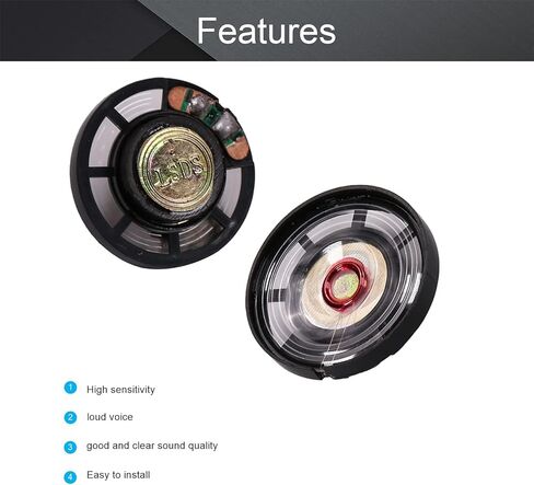 Fielect 5Pcs DIY Magnetic Speaker 0.25W 8 Ohm 29mm Diameter Round Shape Replacement Loudspeaker in Saudi Arabia