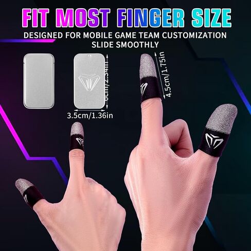 6Pairs Mobile Gaming Finger Sleeves, Ultra-Thin Silver Fiber Breathable Game Compression Thumb Sleeves Covers, Sweatproof Seamless Thumb Protector Support Stabilizer Finger Gloves (12Pcs) in Saudi Arabia