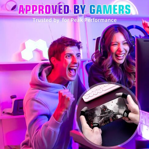 6Pairs Mobile Gaming Finger Sleeves, Ultra-Thin Silver Fiber Breathable Game Compression Thumb Sleeves Covers, Sweatproof Seamless Thumb Protector Support Stabilizer Finger Gloves (12Pcs) in Saudi Arabia