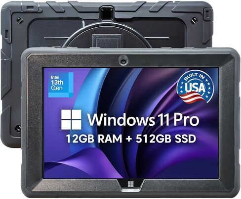 كمبيوتر لوحي Fusion5 مدمج في الولايات المتحدة الأمريكية مقاس 10.1 بوصة بنظام Windows 11 Professional - ذاكرة وصول عشوائي 12 جيجابايت ومحرك أقراص SSD سعة 512 جيجابايت، Intel الجيل الثالث عشر، كمبيوتر لوحي Windows عالي الدقة بالكامل، USB C، HDMI - ضمان كامل in Kuwait
