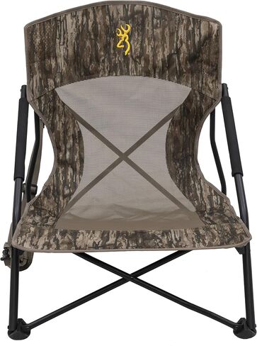 Browning Strutter Hunting Chair – Low-Profile Folding Turkey & Predator Chair in Realtree Legacy with Rotating Feet, Steel Frame, Carry Strap & Compact Design for Hunting and Camping in Saudi Arabia