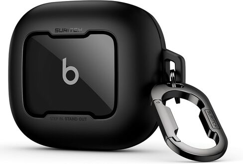 SURITCH Case for Beats Powerbeats Fit Case Cover, Magnetic Bumper Cases for Powerbeats Fit Earbuds 2025, Shockproof Protective Cover with Magnetic Lock & Carabiner for Workout, Sport, Travel, Black in Saudi Arabia