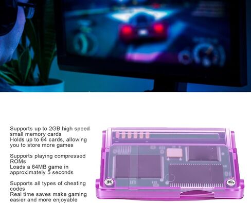 Game Console Flash Card, Flash Memory Card Fit for GBA SP IDS, 2GB TF Support, Cheat Function, Fast ROM Loading, for Game Boy Advance in Saudi Arabia