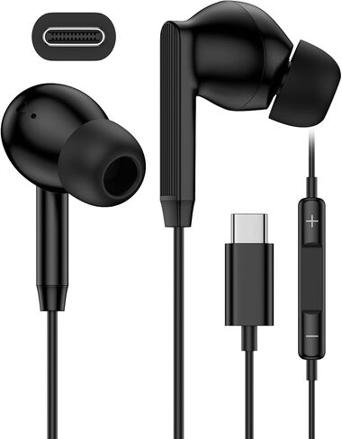 iPhone 17e 17 16 USB C Wired Headphones with Microphone, Noise Cancelling Earbuds USBC for iPhone 16e Pro Max 15 Plus, Samsung Galaxy Bud Ultra Apple Wired Ear Buds in-Ear Type C Plug Earphones Mic in Saudi Arabia