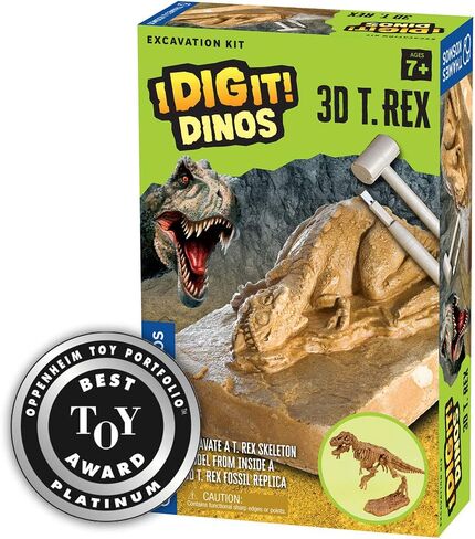 Thames & Kosmos I Dig It! Treasure - Pirate Treasure Excavation Kit | Explore Archaeology | Dig Treasure Out of a Plaster Block! | Unique Composition for a Fun, Dust-Free Educational Activity, Blue in Kuwait