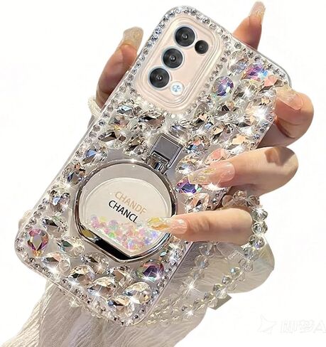for Samsung Galaxy S25 Ultra Case for Women Girls,Luxury Bling Glitter Diamond Design,S25 Ultra 5G Phone Case Girly Handmade Sparkle Rhinestone Soft TPU with Ring Stand &Bead Strap White in Saudi Arabia