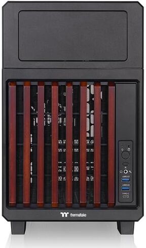 Thermaltake TR200 WS; Micro Chassis; Wood Front Trim; mATX/mITX Support; 360mm Radiator Support; 365mm GPU Clearance; 175mm Air Cooler Clearance; 5.25" Bay Support; Black; CA-11L-00S1NN-WS in Saudi Arabia