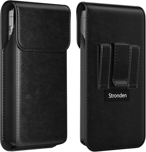 Magnetic Closure Holster for Samsung Galaxy S26, S25, S24, S23, S22, S21, S20 - Leather Vertical Belt Case with Metal Clip, Premium Pouch (Fits Slim/Regular Case) in Saudi Arabia