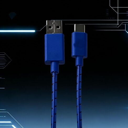 كابل شحن USB من النوع C بطول 2.7 متر بطول 9 أقدام، خط مضفر متعدد الطبقات (أزرق)، متوافق مع Xbox Series S/X، متوافق مع سلك شحن وحدة التحكم Xbox Elite Series 2 in Kuwait
