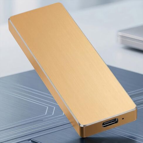 Portable Mobile Intelligent Backup Disk, 64 GB High Capacity External Storage for Photos Videos, USB 3.1 Type-C Interface Memory Extender, Golden in Saudi Arabia