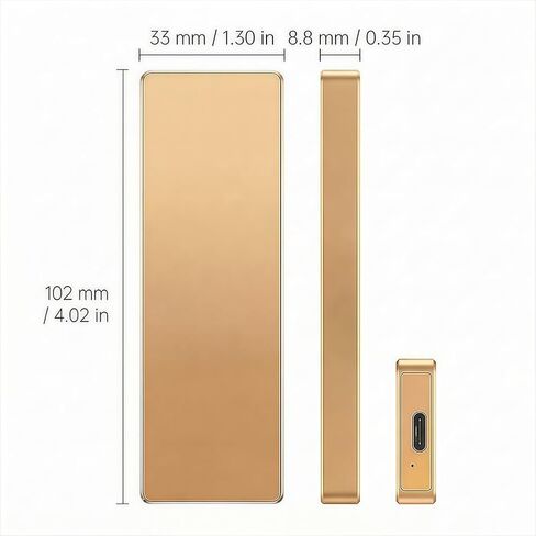 Portable Mobile Intelligent Backup Disk, 64 GB High Capacity External Storage for Photos Videos, USB 3.1 Type-C Interface Memory Extender, Golden in Saudi Arabia
