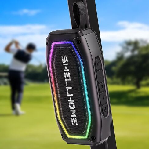 ShellHome Golf Magnetic Bluetooth Speakers, Portable Wireless Waterproof Speaker, 30H Playtime, IPX6, Shockproof, TWS Stereo, RGB Lights, Golf Cart Accessories, Golf Gifts, for Outdoor, Camping in Saudi Arabia