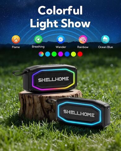 ShellHome Golf Magnetic Bluetooth Speakers, Portable Wireless Waterproof Speaker, 30H Playtime, IPX6, Shockproof, TWS Stereo, RGB Lights, Golf Cart Accessories, Golf Gifts, for Outdoor, Camping in Saudi Arabia