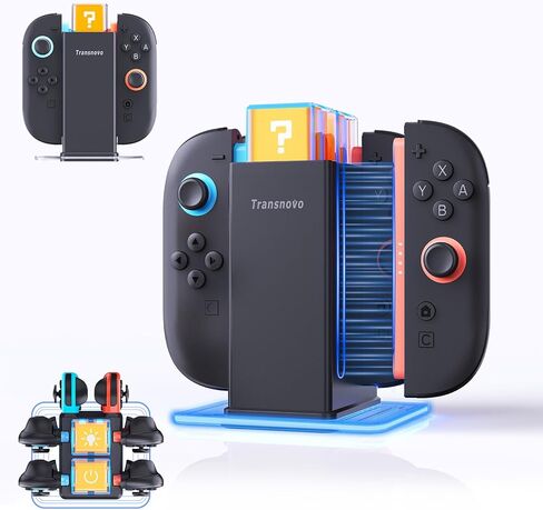 6-in-1 Charging Dock for Nintendo Switch 2/ Switch/OLED, Switch Controller Charger with Magnetic&Slide-in Dual Charging System, 9 RGB Lighting Modes&4 Brightness Levels, Joycon 2/1 Accessories in Saudi Arabia