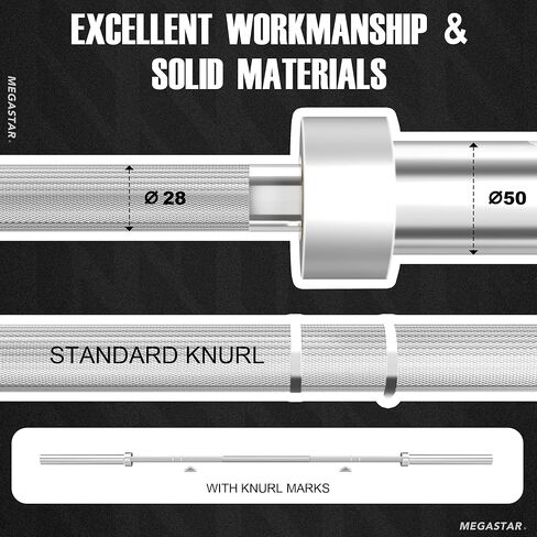 7ft Olympic Barbell, 2 inch Barbell for Weightlifting and Powerlifting, 1500LBS Capacity Olympic Bar for Home Gym in Saudi Arabia