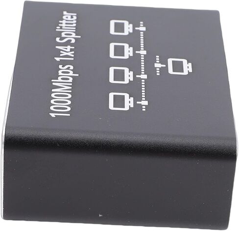 1 to 4 Gigabit Ethernet Splitter, Lightweight Aluminum Alloy Network Splitter, Hub with 1000Mbps High Speed, Ideal for Computer, Router, Display & Multiple Devices in Saudi Arabia
