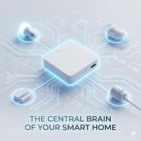 بوابة ذكية متعددة الأوضاع، Zigbee 3.0 وBluetooth Mesh Hub، التحكم في تطبيق Tuya Smart Life، متوافق مع Alexa وGoogle Home، جسر لاسلكي 2.4 جيجا هرتز (أبيض) in Kuwait