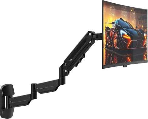 Monitor Wall Mount for 13''-32''-inch Screens - 30.28'' Extra Long Single Wall Mount Monitor Arm, Full Motion VESA Wall Bracket,75/100mm, Hold up to 19.8lbs, Black in Saudi Arabia
