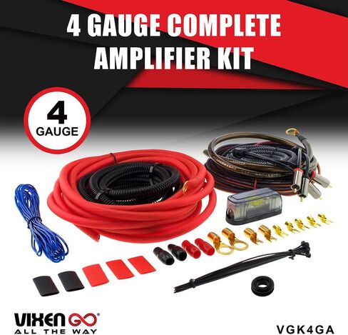 KICKER Subwoofer and Amp Package of 3 Items - 12" L7TDF 1200 Watt Down-Firing Loaded Sub Enclosure, Vixen Go Class D Monoblock Amplifier, and Complete 4AWG Wiring Kit 49L7TDF122+VGA-ZAP1D+VGK4GA in Saudi Arabia