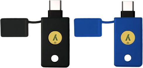 حافظة حماية من السيليكون مكونة من قطعتين لـ YubiKey 5C NFC، حامل غطاء لمفتاح Yubico Security Key C NFC، الوصول السريع والحماية اليومية - أسود وأزرق in Kuwait