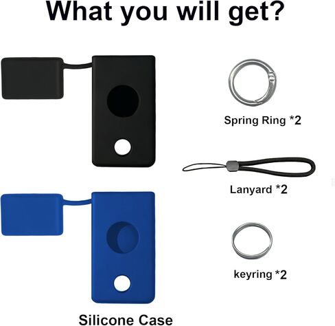 حافظة حماية من السيليكون مكونة من قطعتين لـ YubiKey 5C NFC، حامل غطاء لمفتاح Yubico Security Key C NFC، الوصول السريع والحماية اليومية - أسود وأزرق in Kuwait