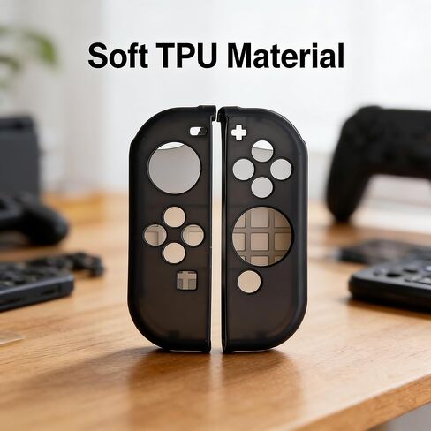 حافظة واقية من مادة TPU لأجهزة تحكم Nintendo Switch/OLED Joy-Con، غطاء مقاوم للانزلاق ومقاوم للخدش مع فتحات دقيقة للألعاب المنزلية والسفر in Saudi Arabia