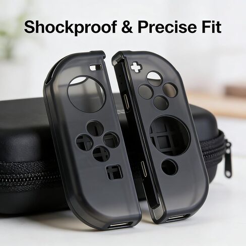 حافظة واقية من مادة TPU لأجهزة تحكم Nintendo Switch/OLED Joy-Con، غطاء مقاوم للانزلاق ومقاوم للخدش مع فتحات دقيقة للألعاب المنزلية والسفر in Saudi Arabia