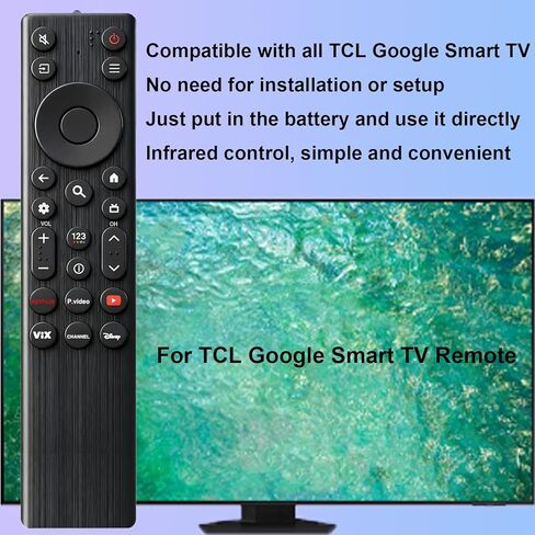 لاستبدال جهاز التحكم عن بعد TCL Google TV، متوافق مع TCL QD-Mini LED 4K UHD 50/55/65/75/85 QM5K، QM6K، QM7K Google Smart TVs Series والمزيد (بدون تحكم صوتي) in Kuwait