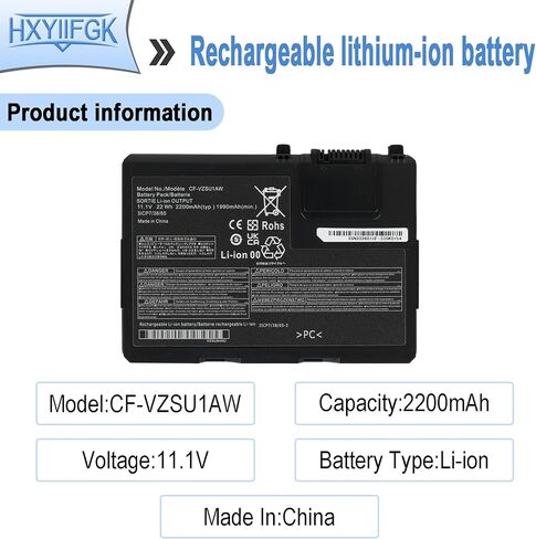 CF-VZSU1AW استبدال بطارية الكمبيوتر المحمول لباناسونيك Toughbook CF-33 12 بوصة CF-33MK1 CF-VZSU1AR CF-VZSU1AJS CF-VZSU1BW CF-33AEHFATG CF-33AEQGATG CF-33AEHFZTG CF-33AEHFZTN in Kuwait
